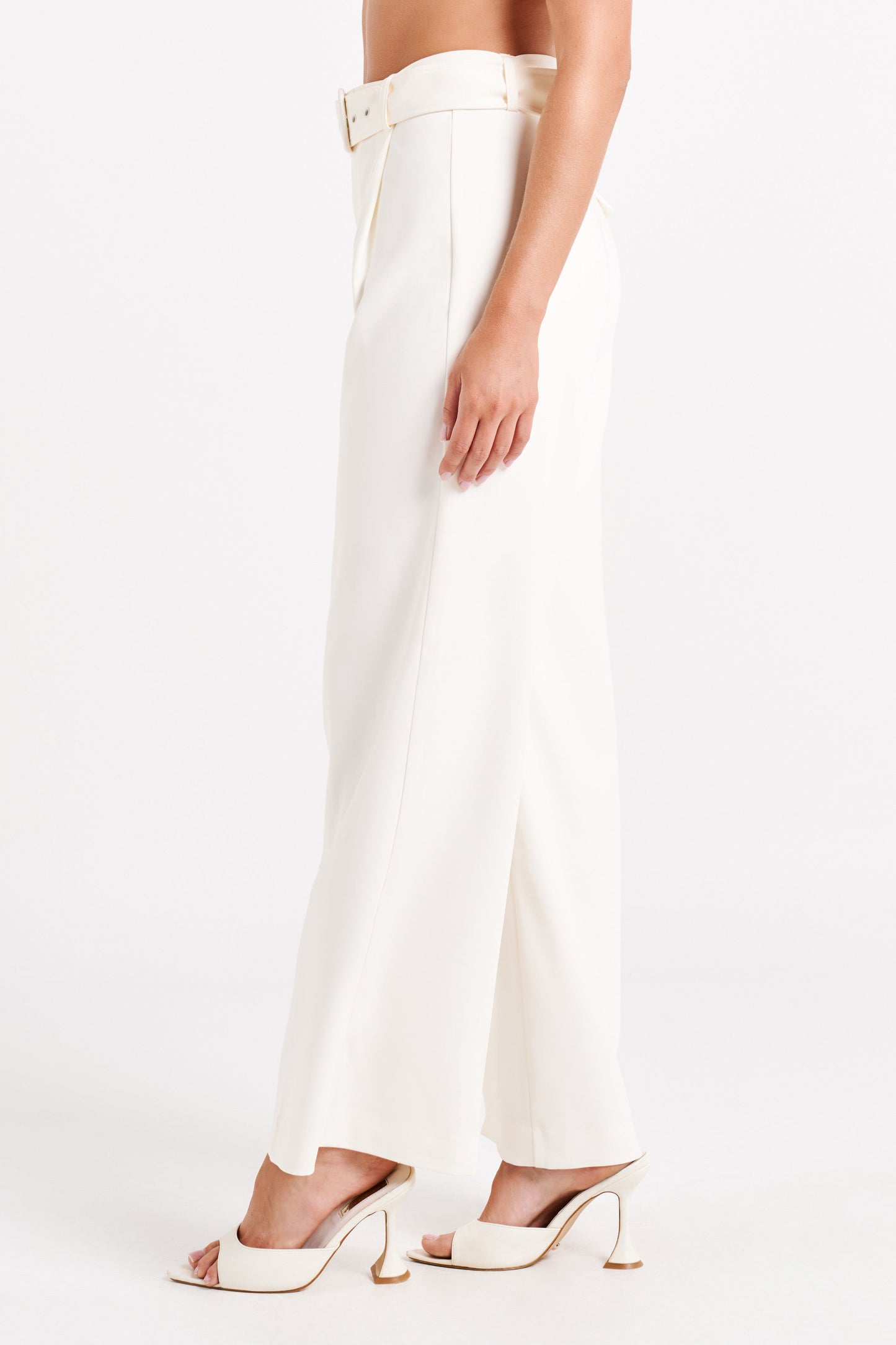 Tenley Wide Leg Suiting Pants - Ivory