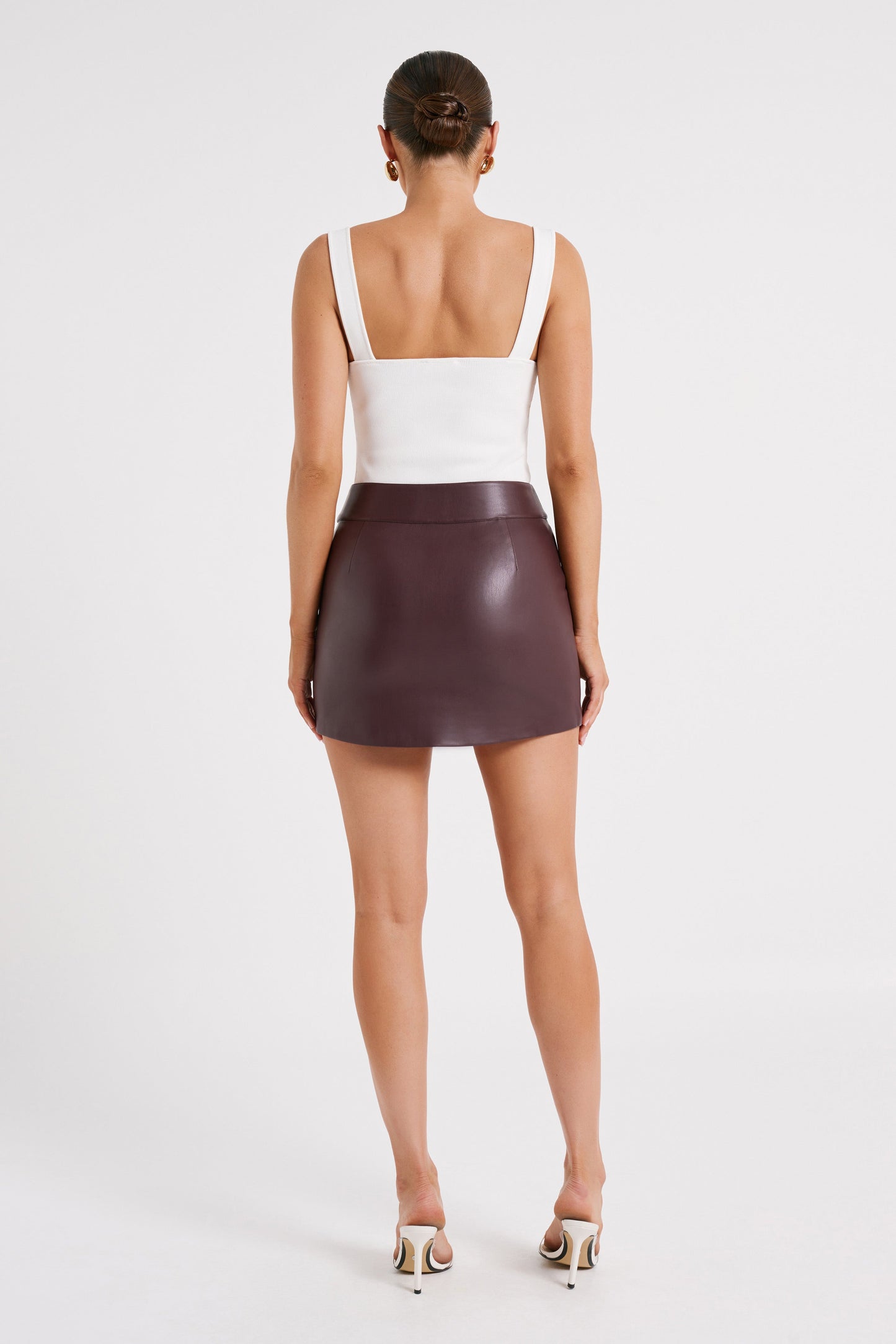 Kristen Faux Leather Mini Skirt - Plum