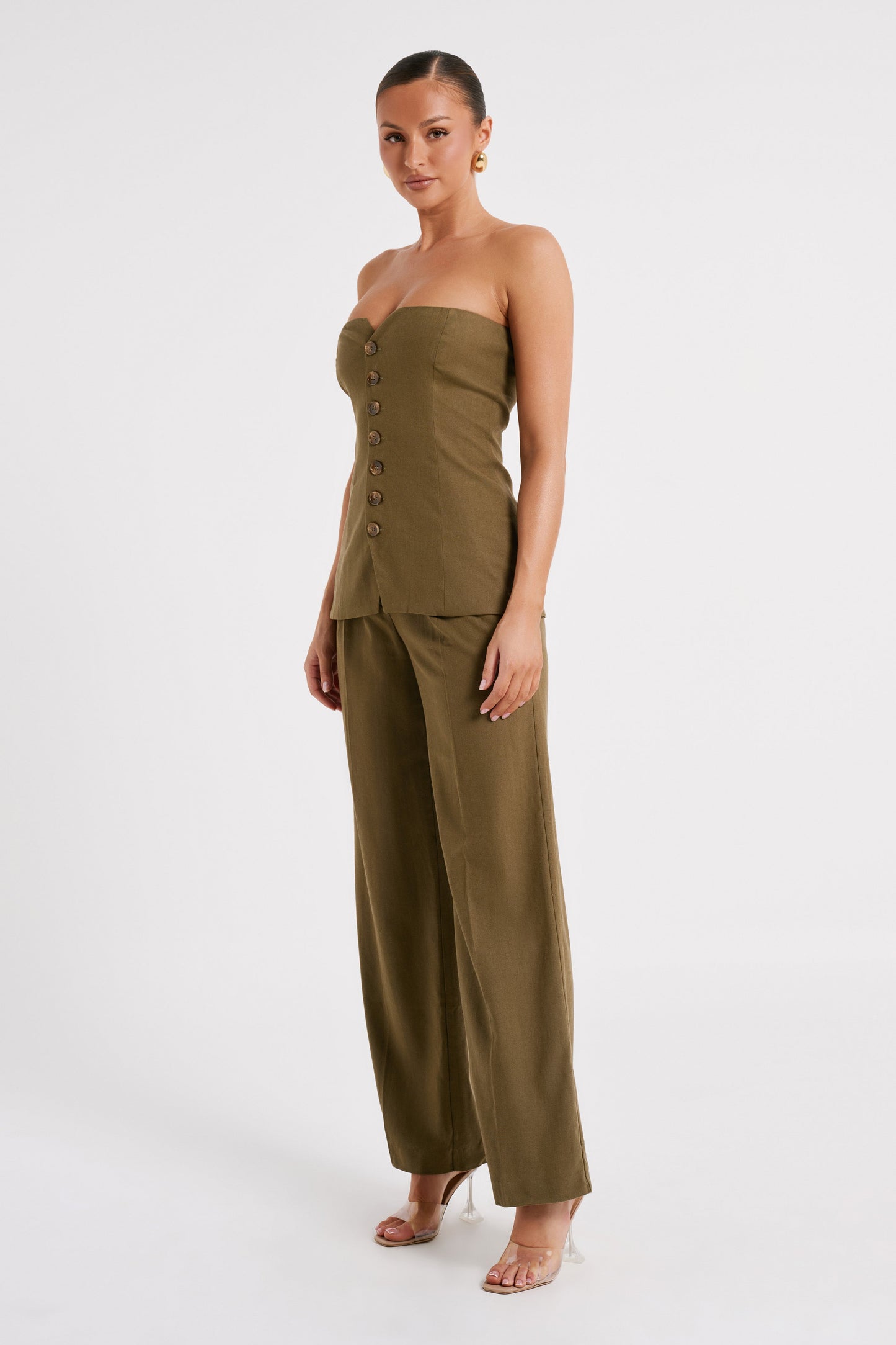 Adina Linen Pant - Olive