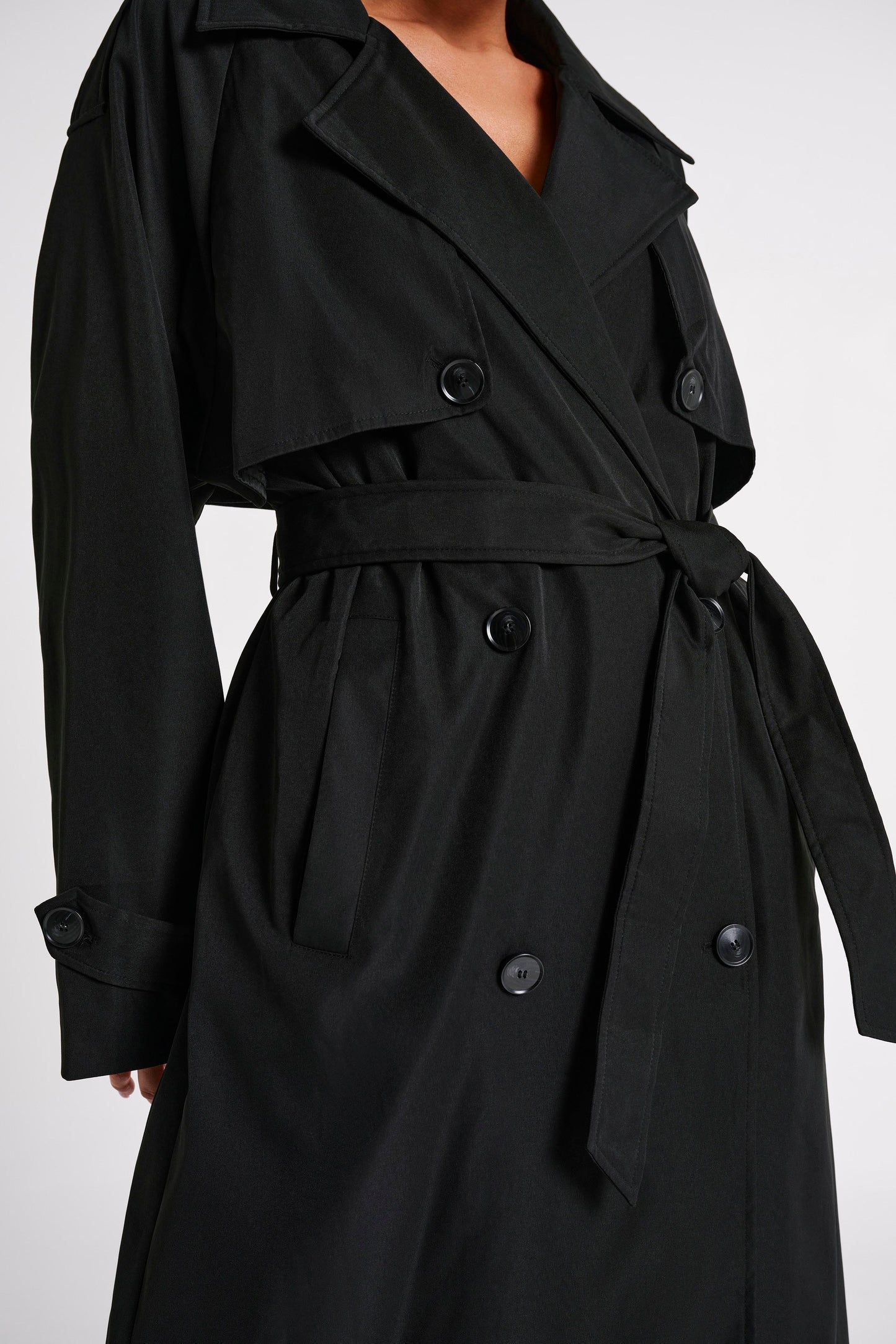 Andreas Oversized Trench Coat - Black