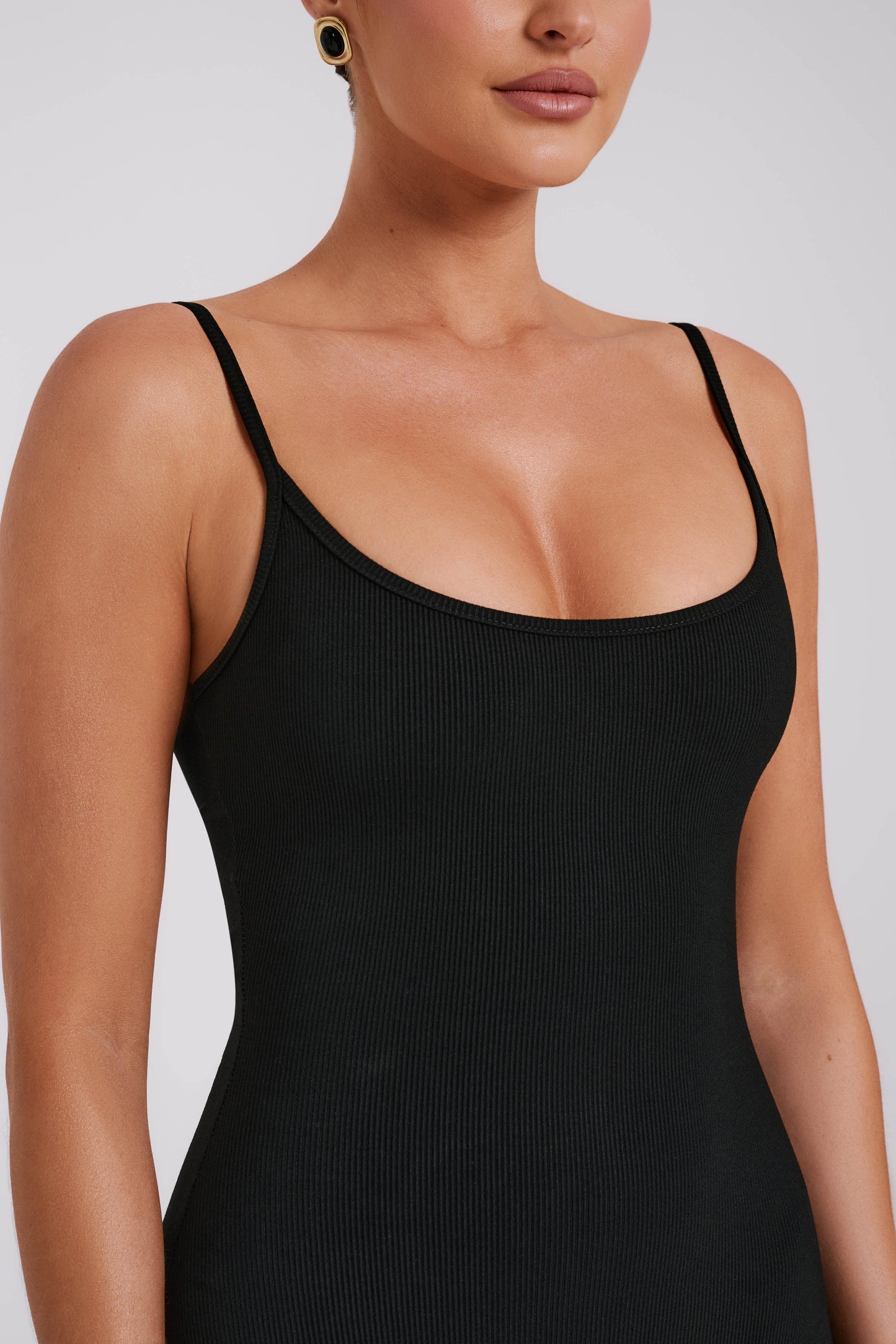 Alexis Ribbed Cami Playsuit - Black