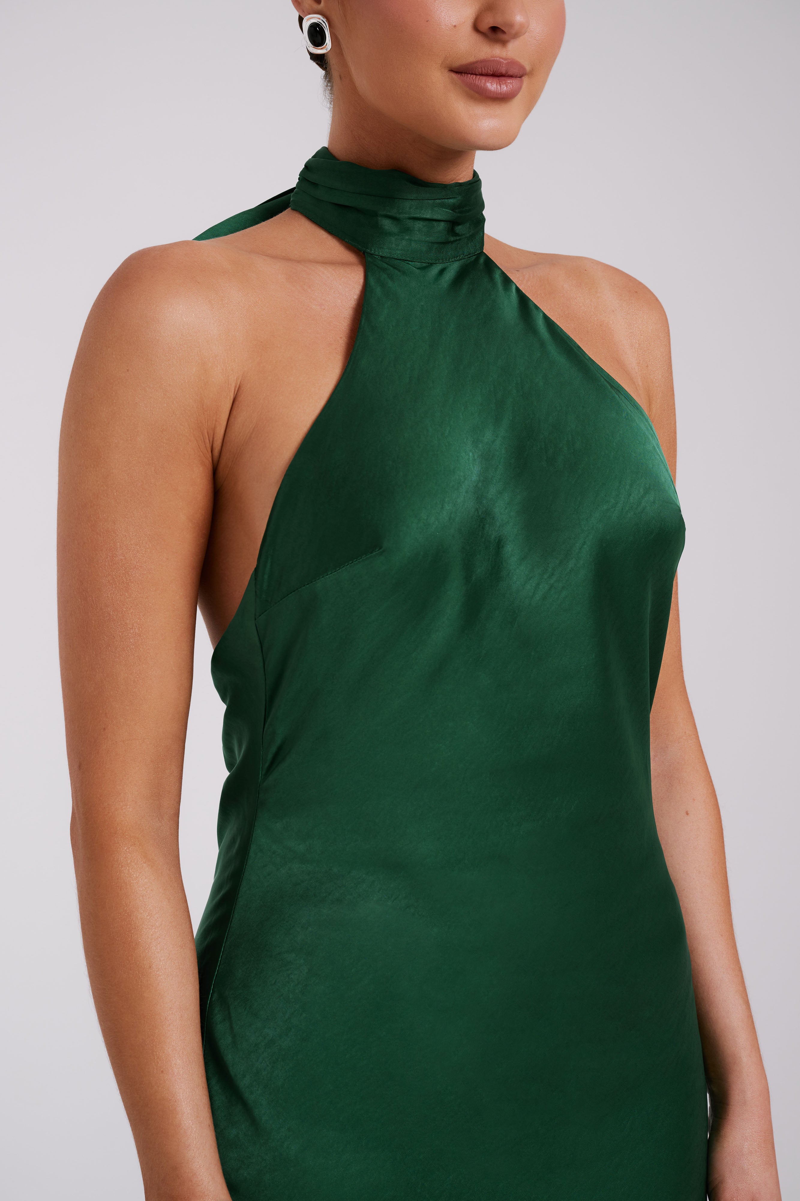 Abbey satin bow midi dress 2025