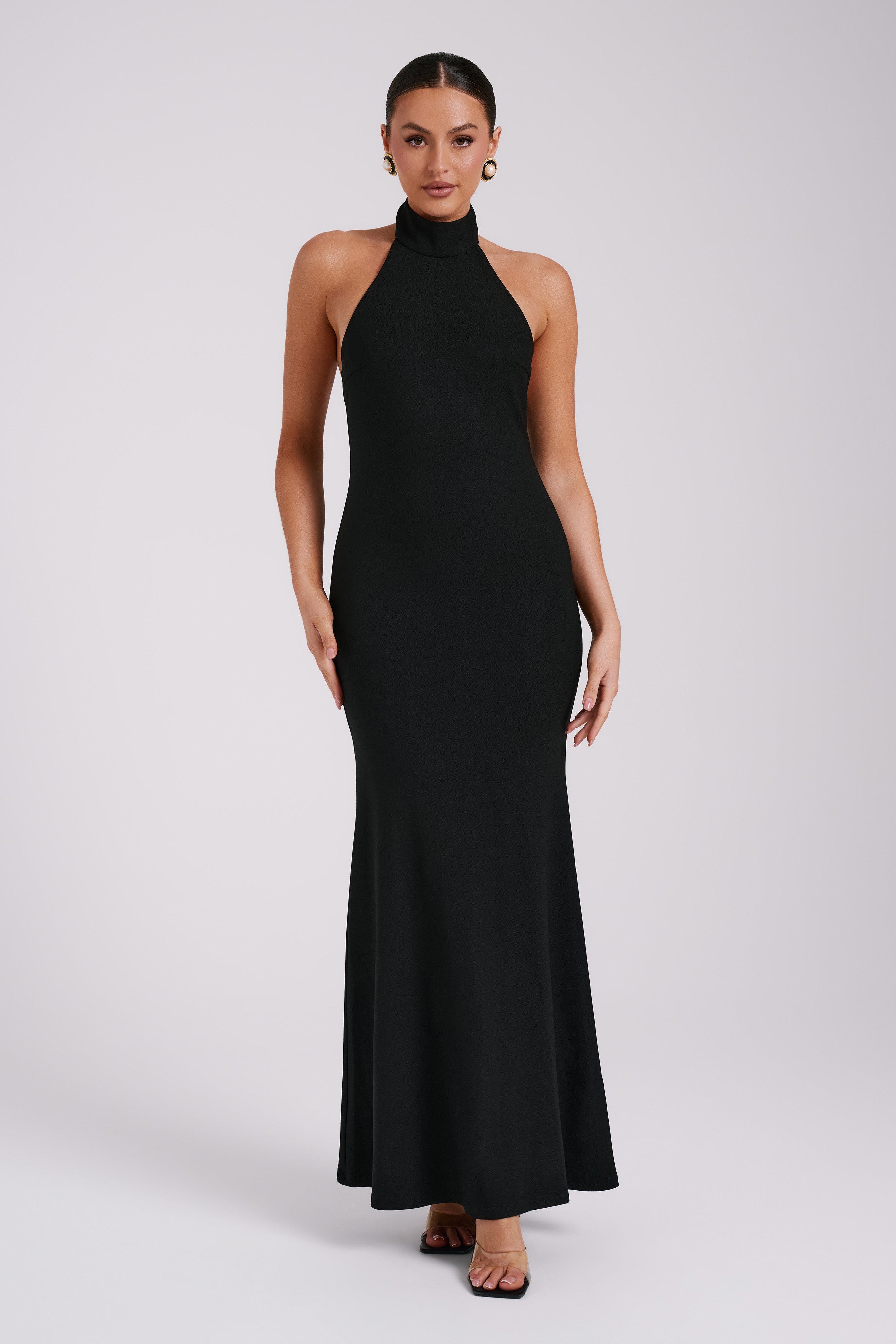 High neck sales maxi dress