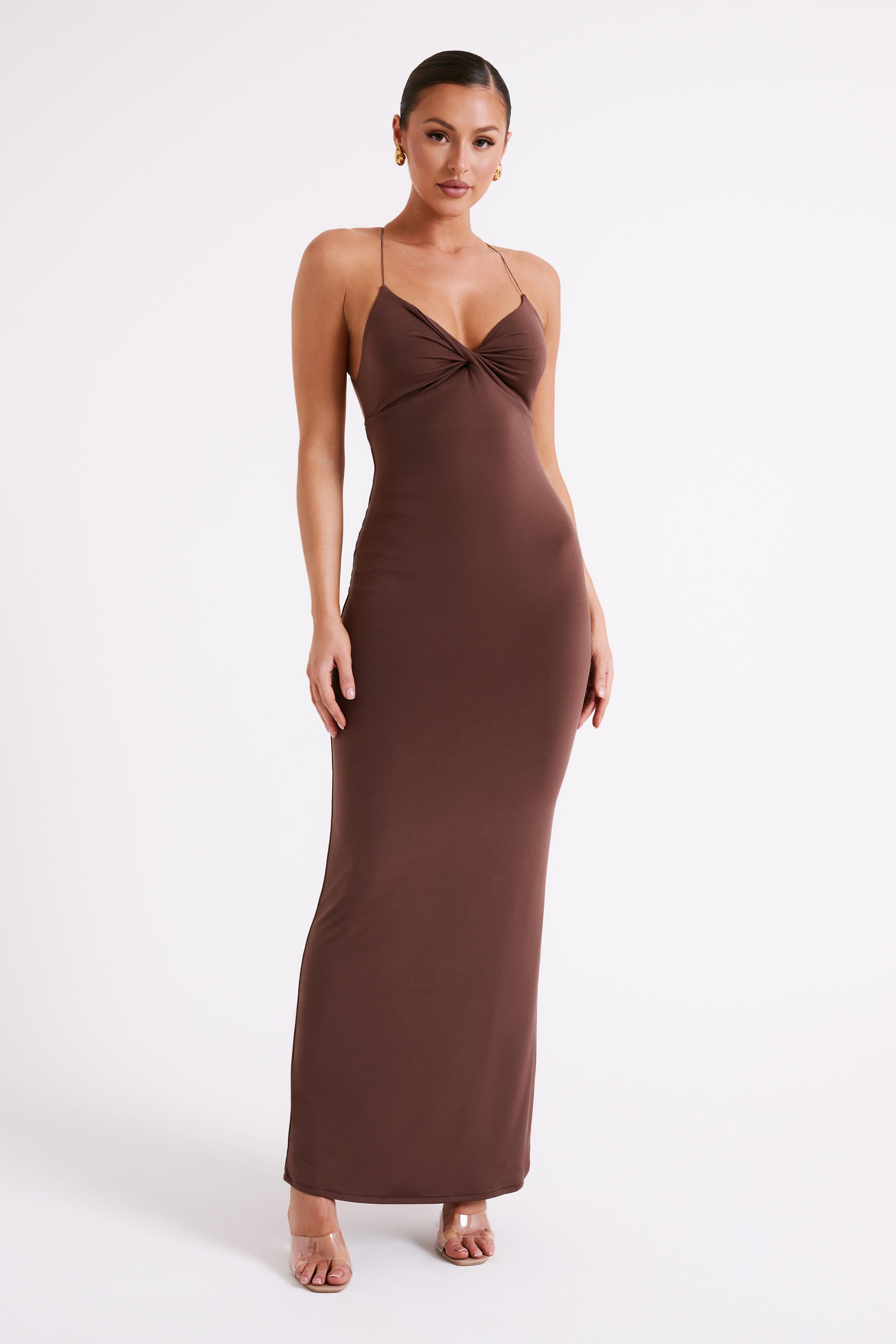 Sinead Twist Maxi Dress Mocha MESHKI
