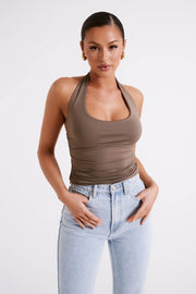 Marie Recycled Nylon Halter Top - Coco