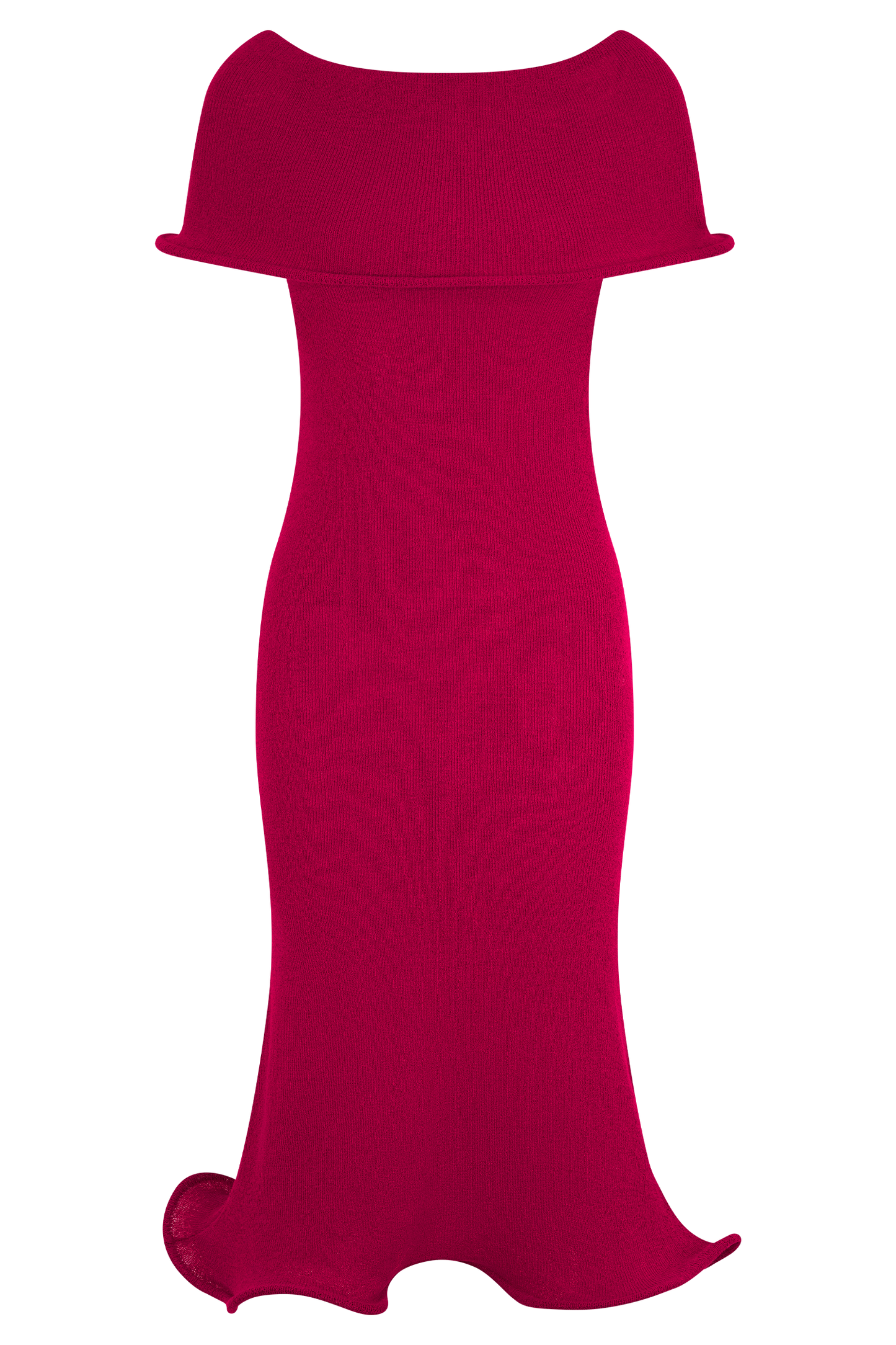 Molly Off Shoulder Knit Midi Dress - Raspberry