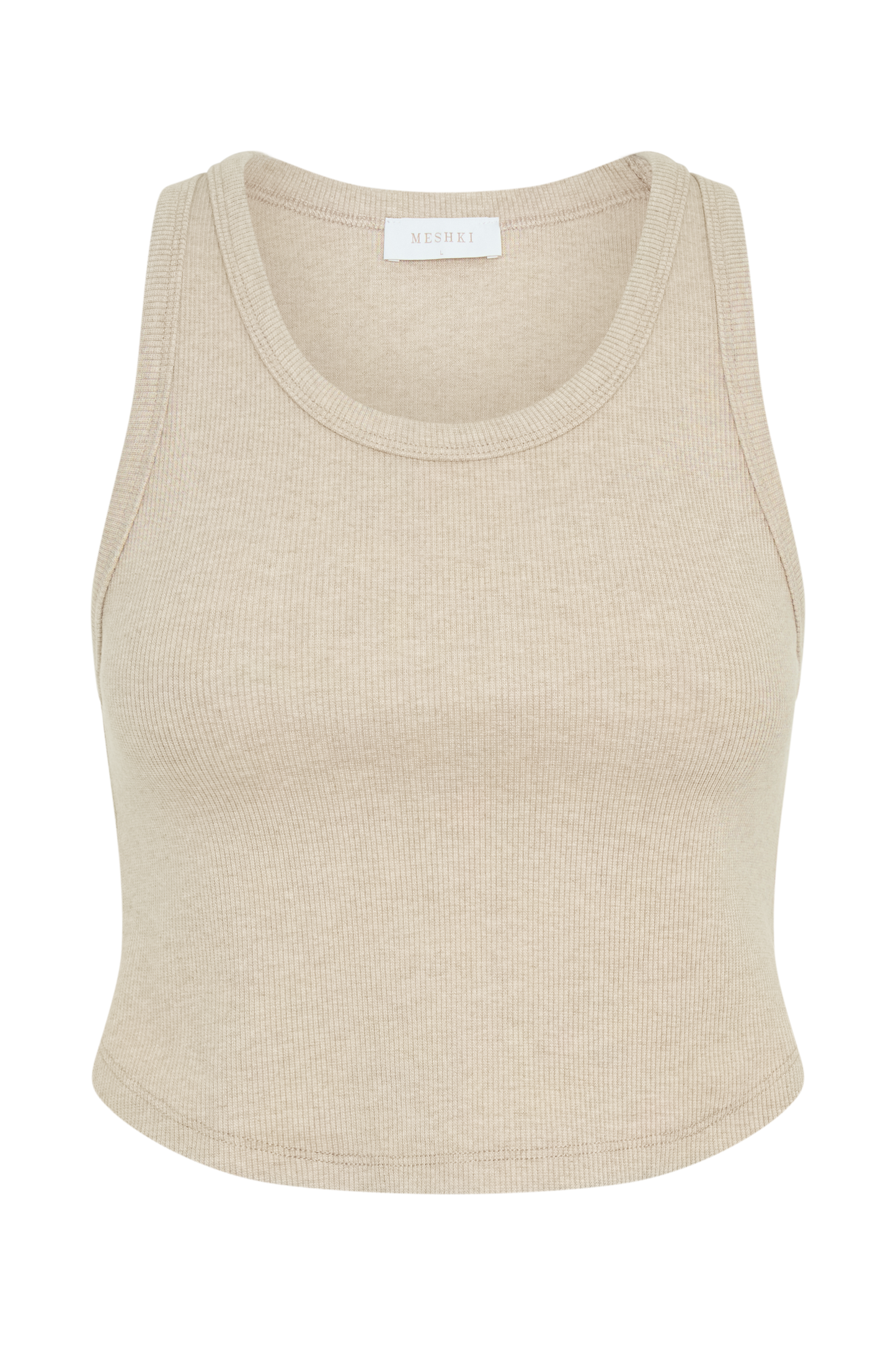 Morgana Ribbed Tank Top - Neutral Marle