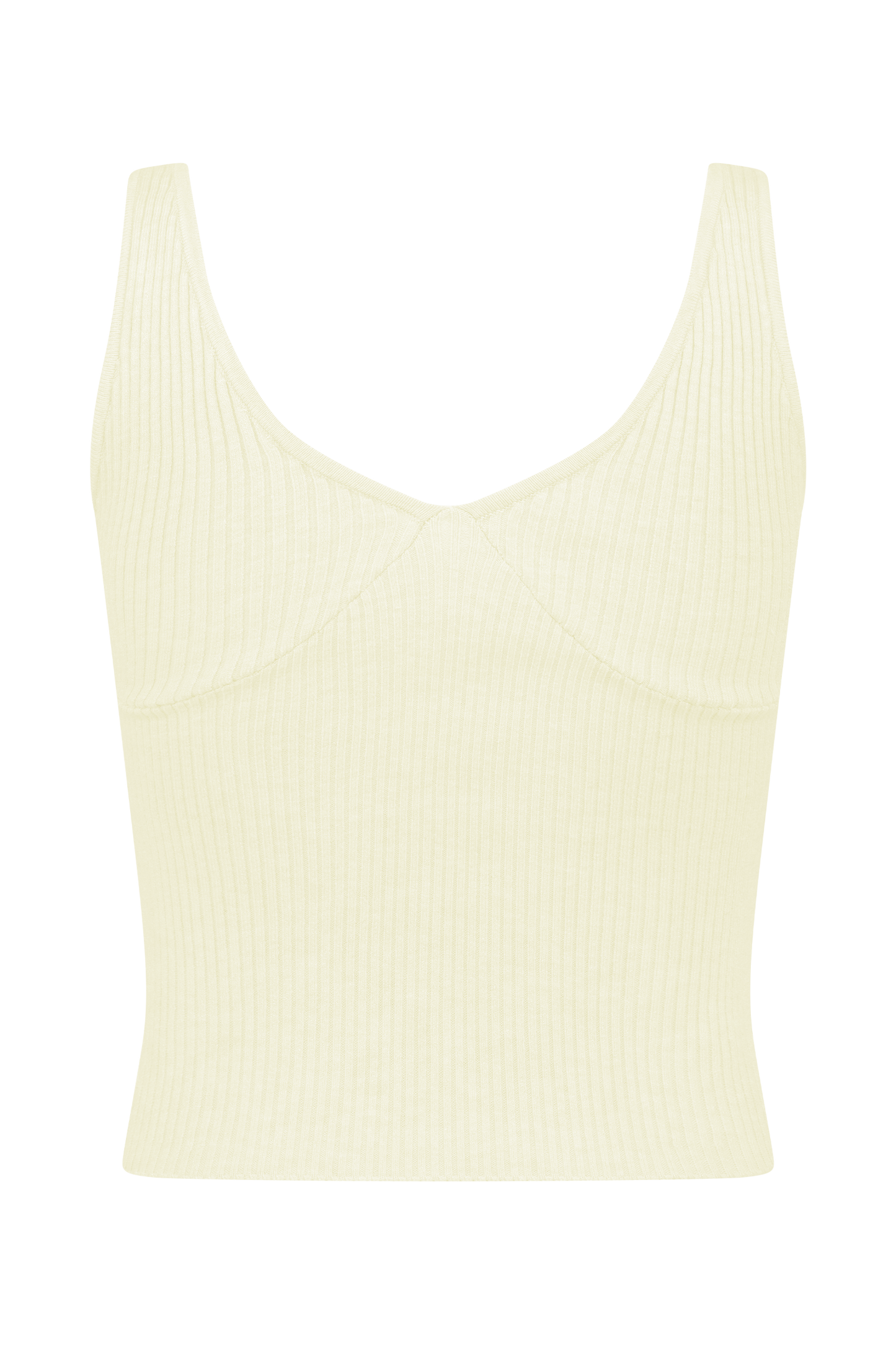 Natalya Ribbed Knit Cami Top - Ivory