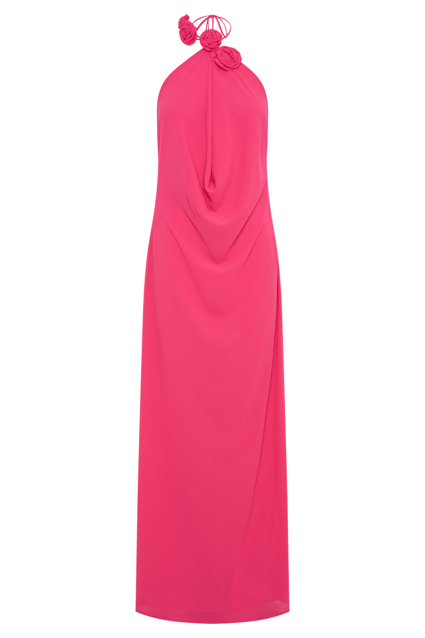 Rosalia Cowl Neck Maxi Dress - Raspberry