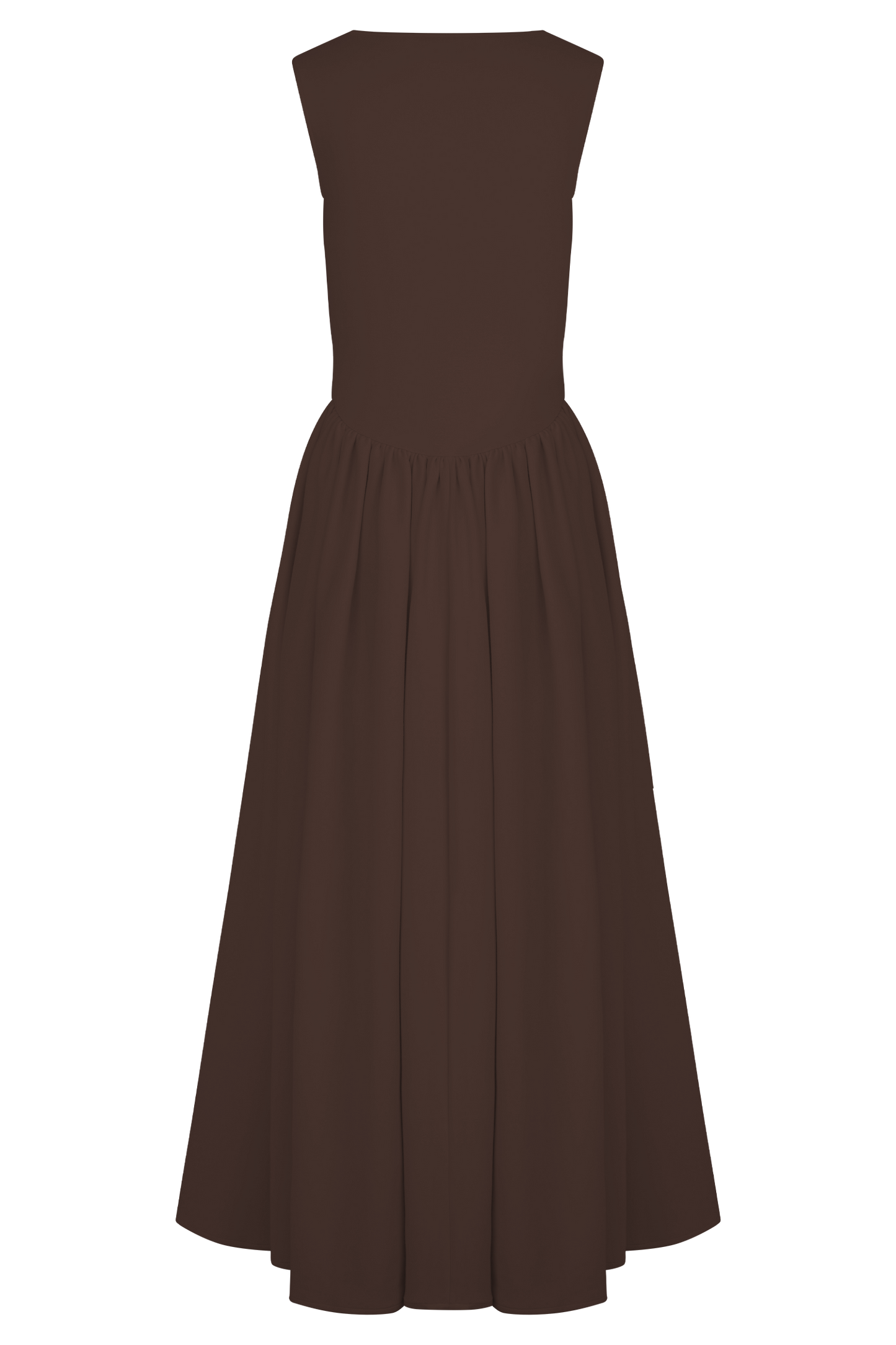 Sharon Scuba Jersey Midi Dress - Cacao Brown