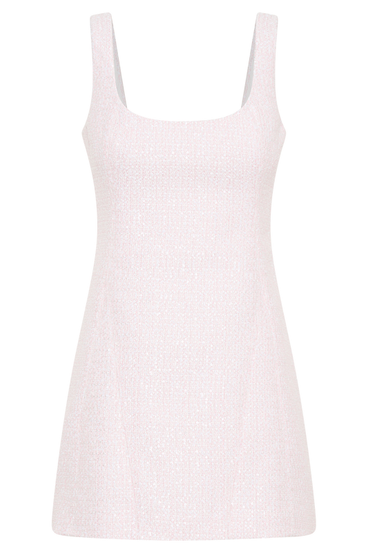 Beth Tweed Mini Dress - Fairy Floss Pink