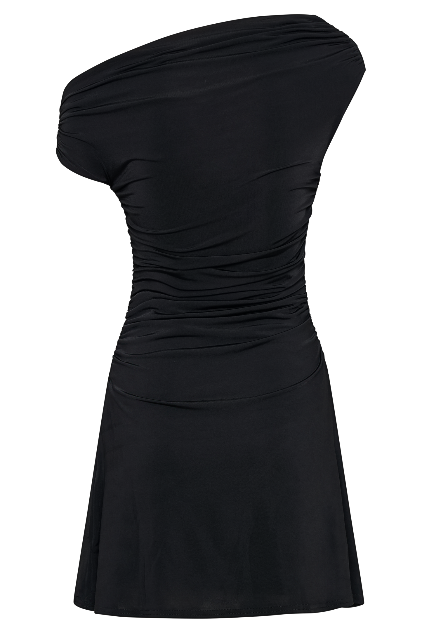 Dakoda Slinky Off Shoulder Mini Dress - Black