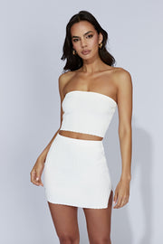 Shiloh Low Rise Knit Mini Skirt - Off White