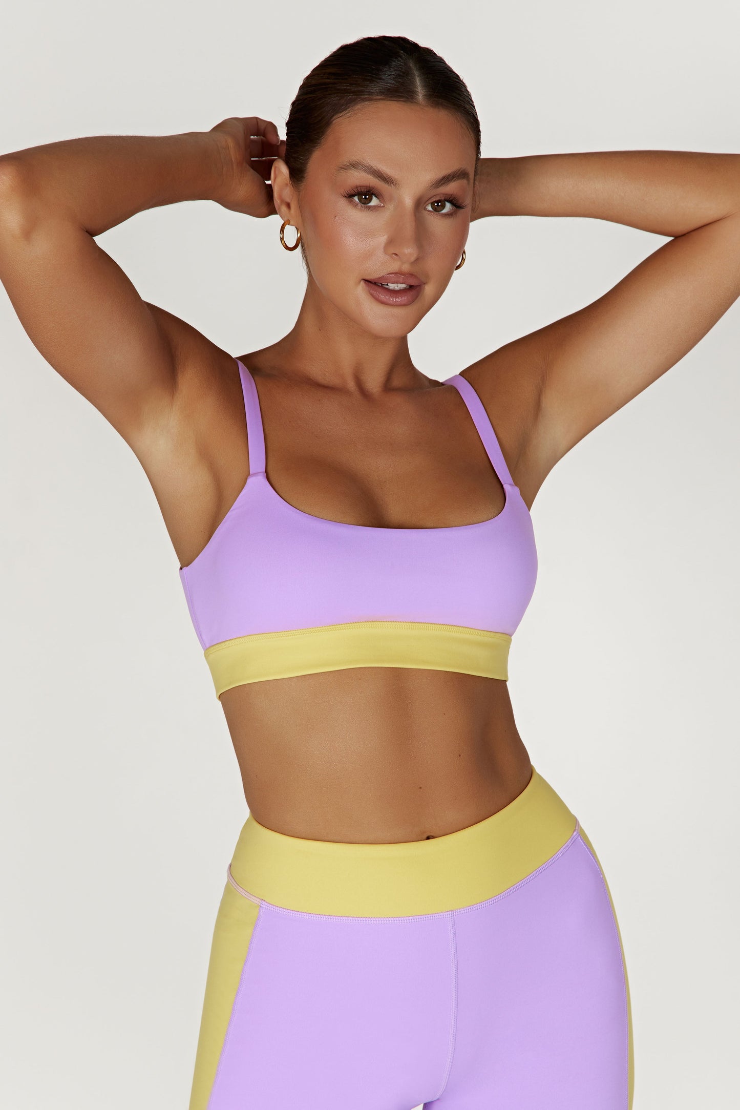 Nickie Two Tone Sports Bralette - Lilac/Yellow