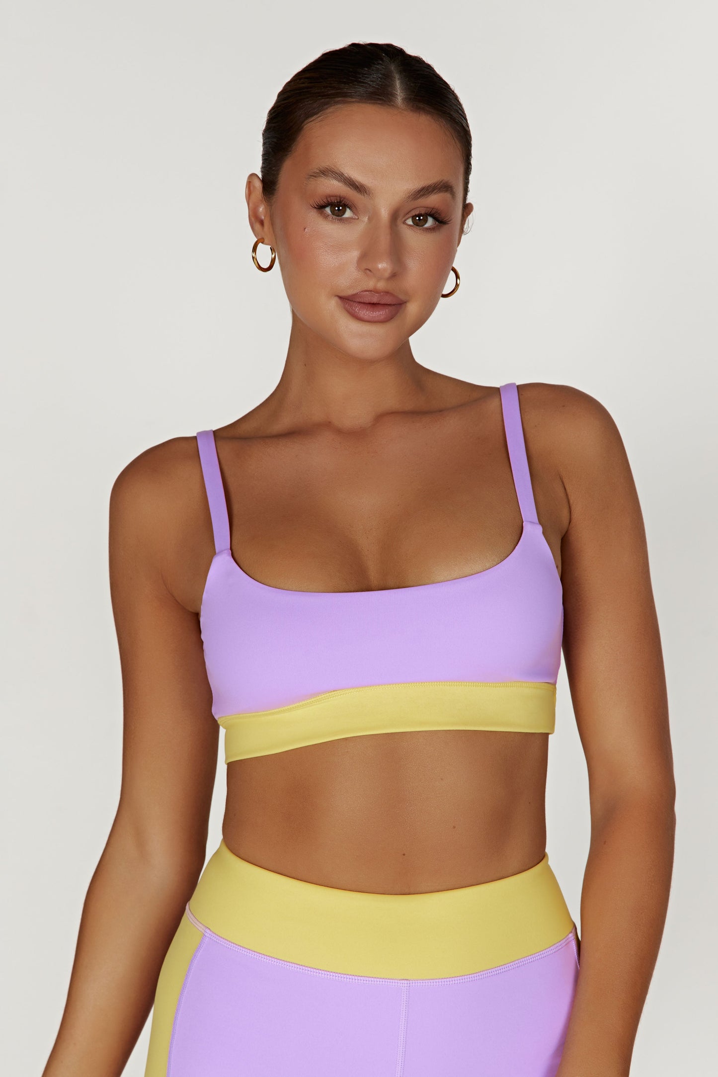 Nickie Two Tone Sports Bralette - Lilac/Yellow