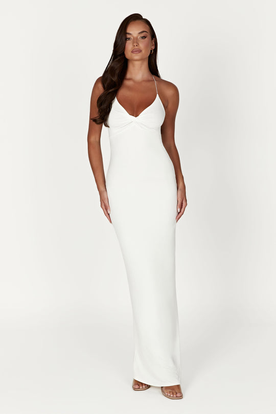 Sinead  Twist Maxi Dress - White