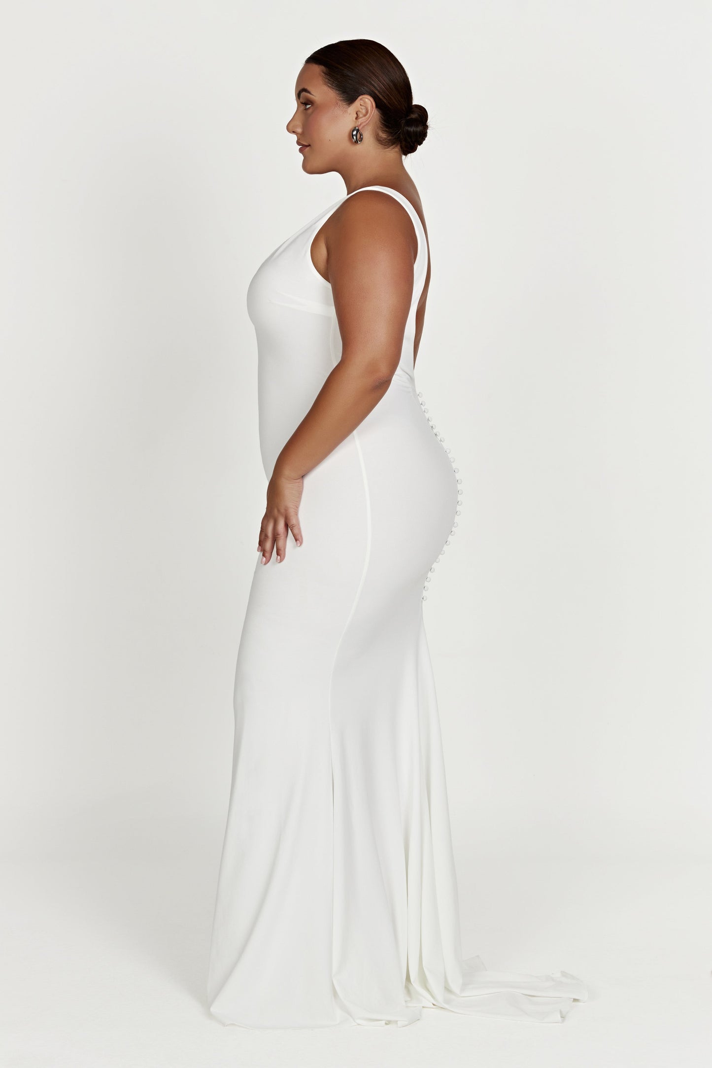 Kyla Low Back Gown - White