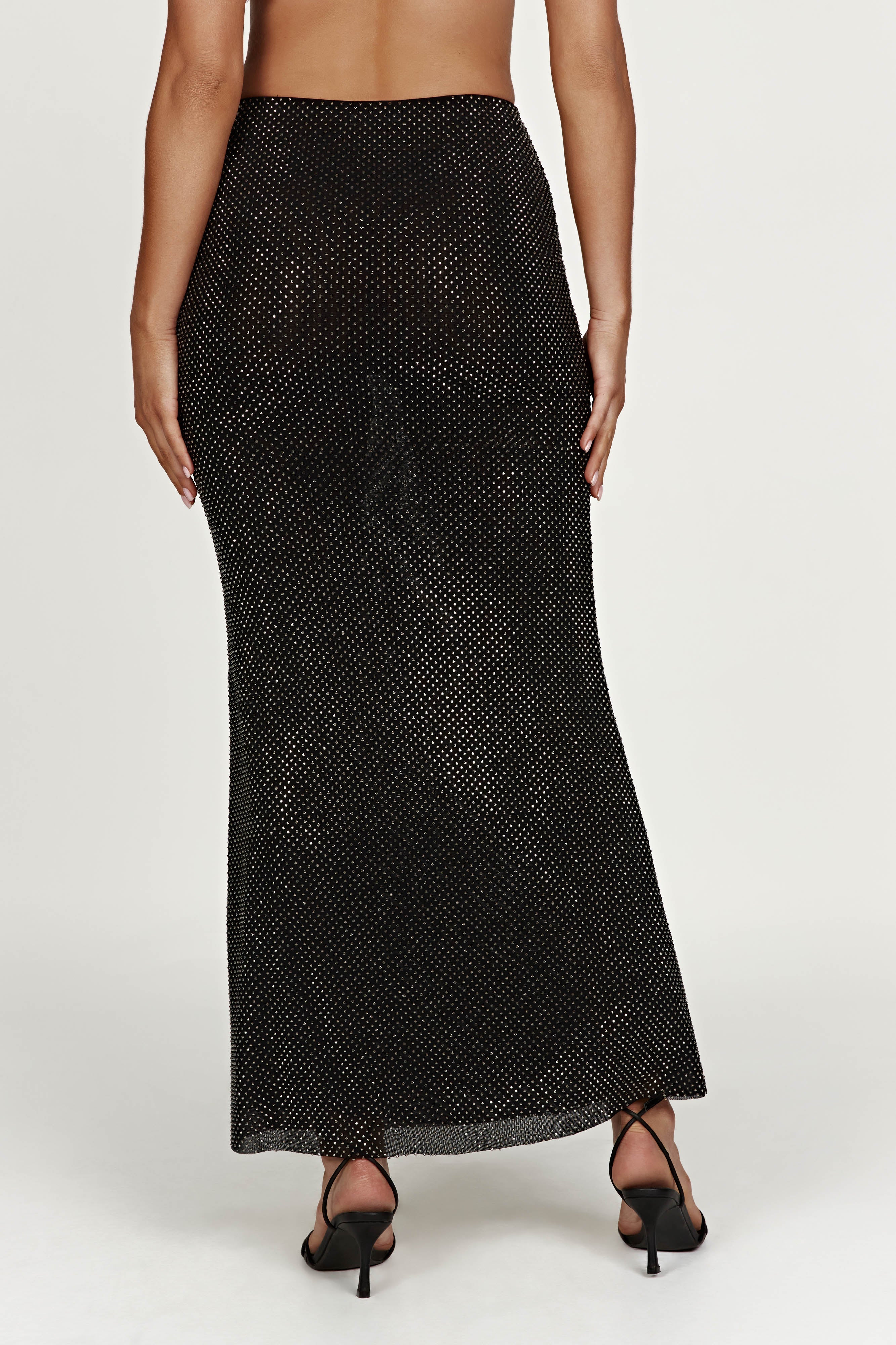 Erika Diamante Maxi Skirt Black MESHKI