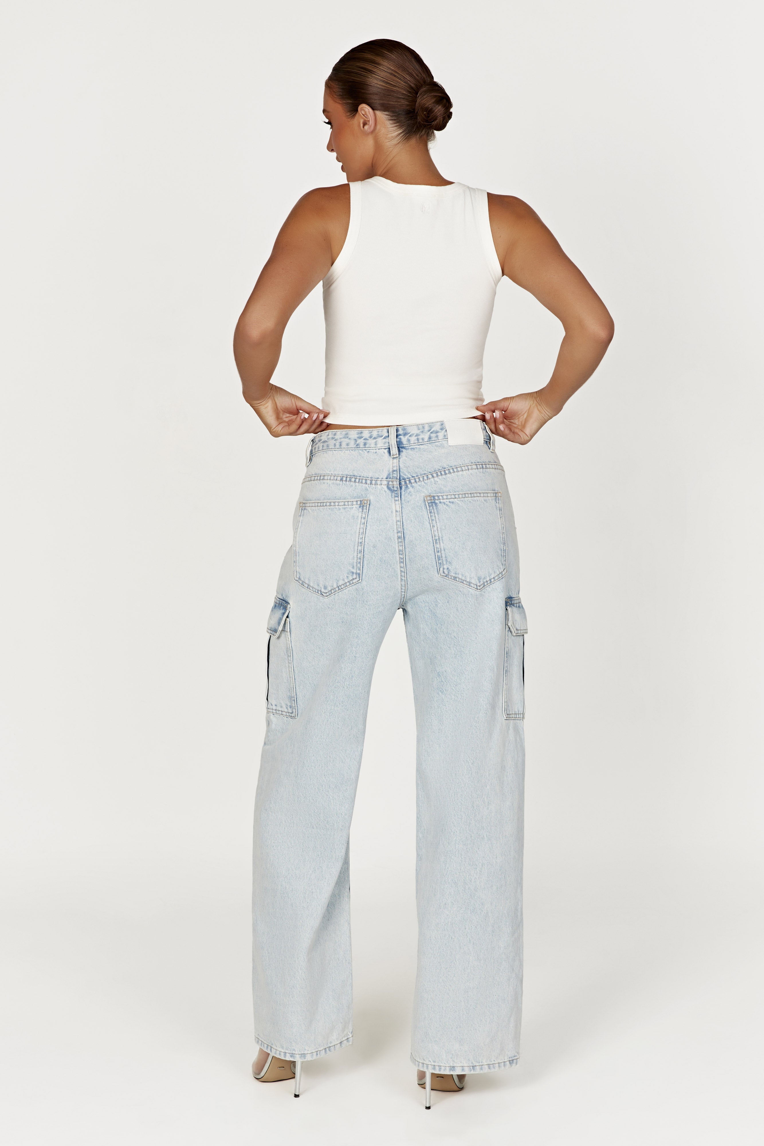 Zanna Ribbed Tank Top White MESHKI