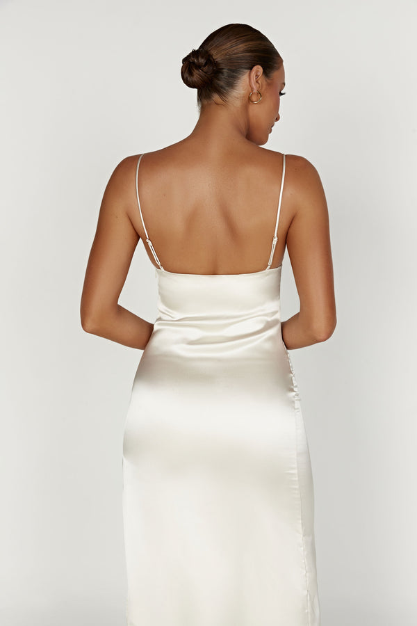 SATIN SLIP DRESS - IVORY