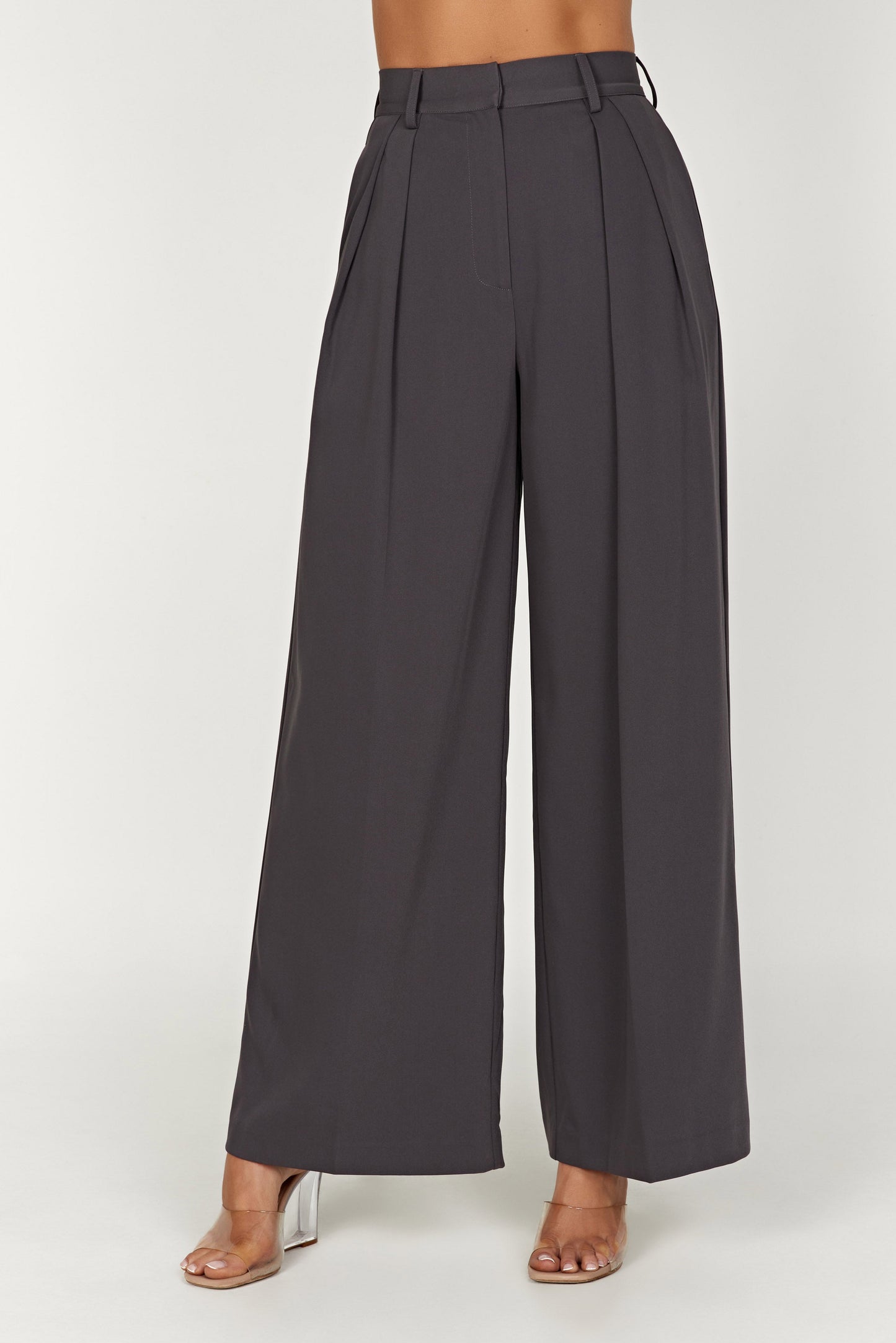 Jemima Straight Leg Pants - Charcoal