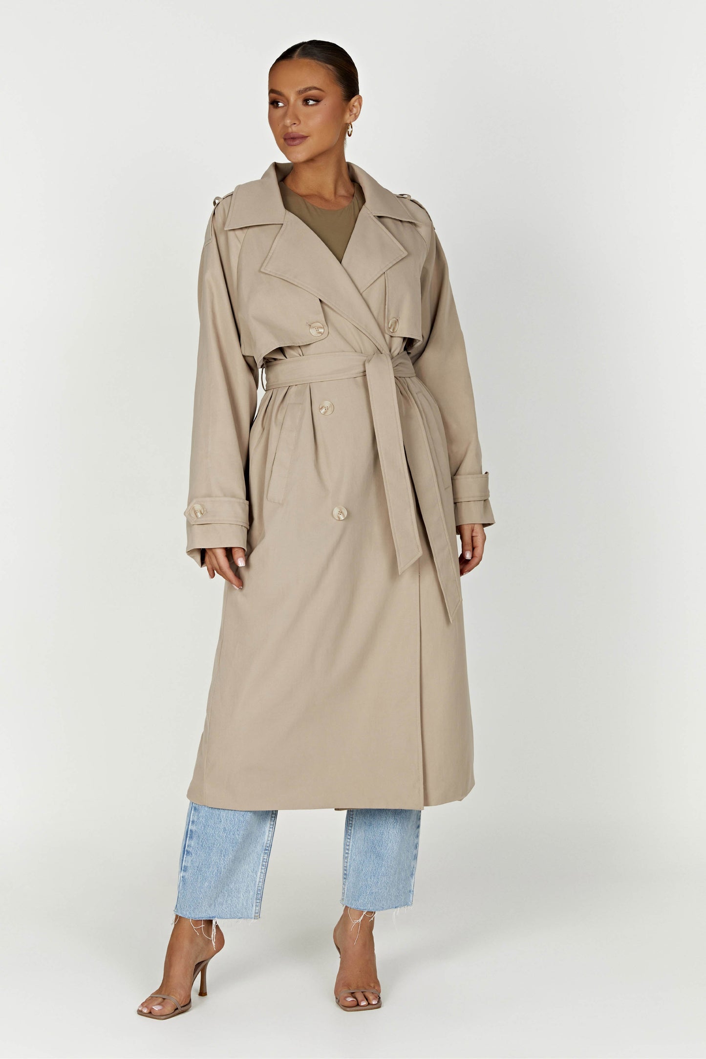 Andreas Oversized Trench Coat - Beige