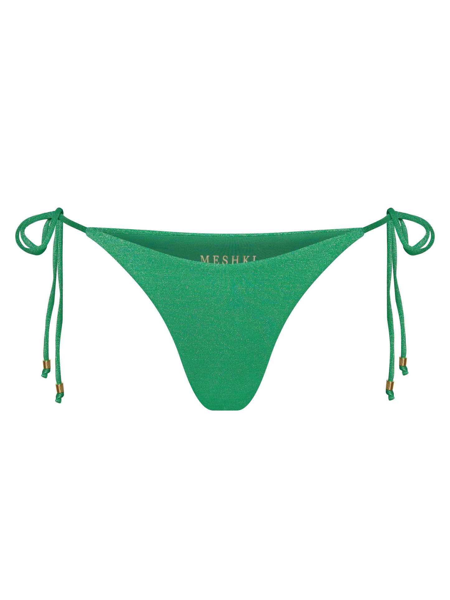 Peyton Tie Up Bikini Bottom - Green Sparkle