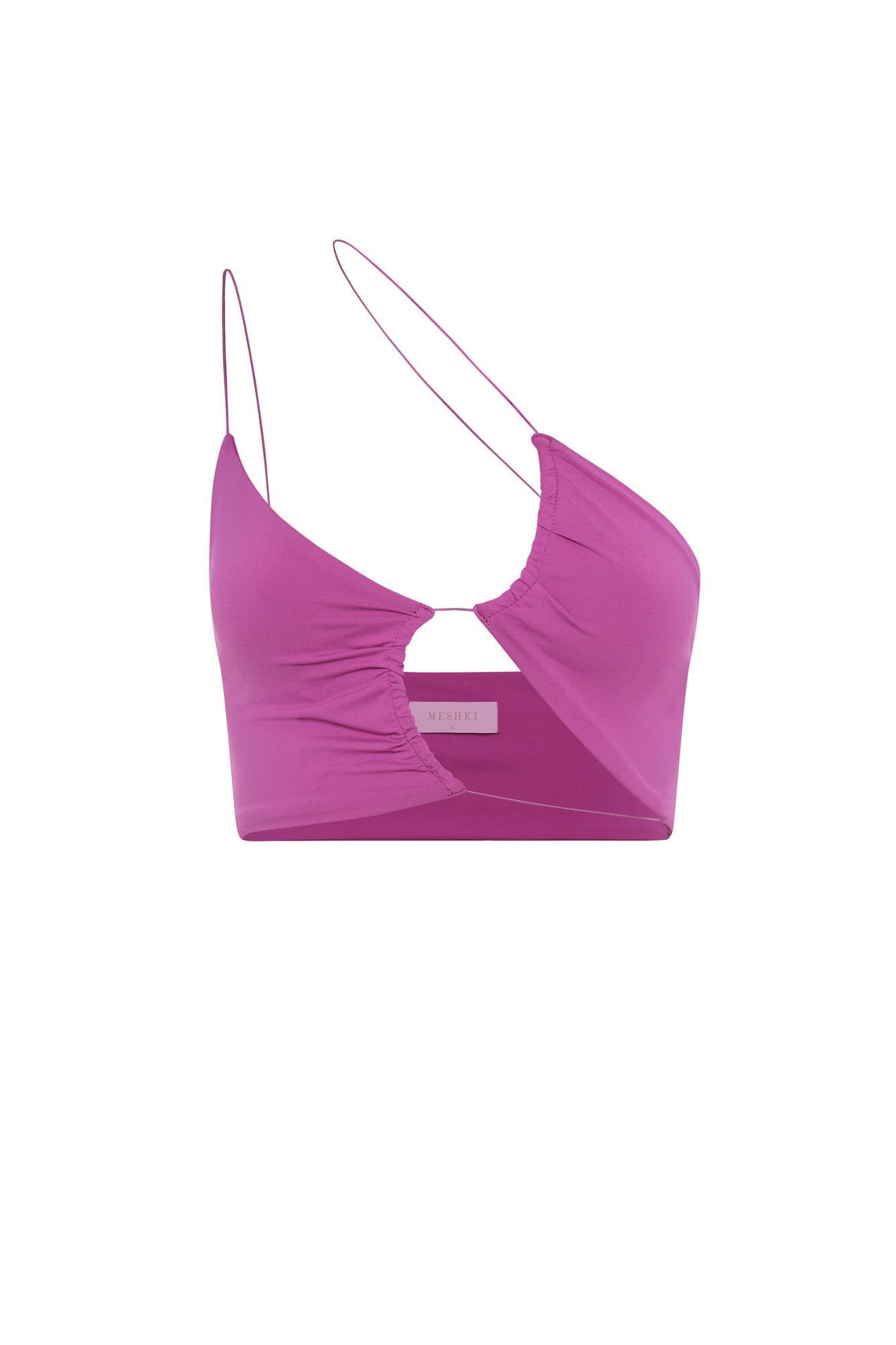 Montana Ruched Cut Out Crop Top - Violet