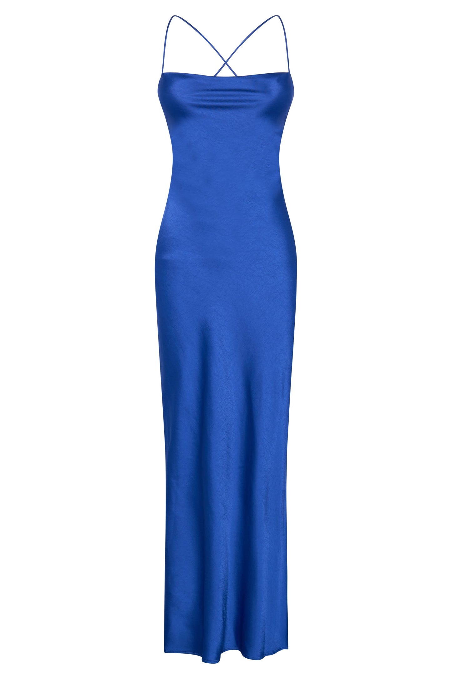 Sydney Straight Neck Slip Maxi Dress - Cobalt Blue