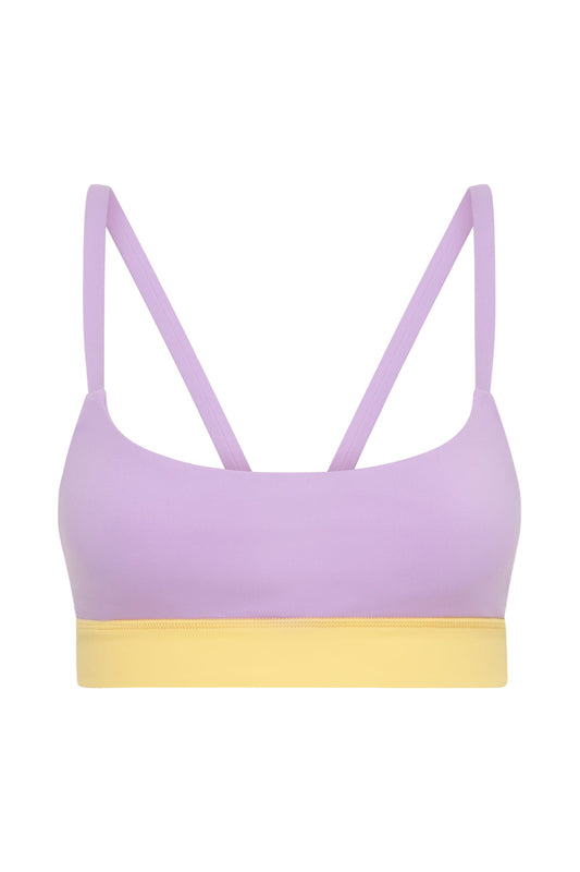 Nickie Two Tone Sports Bralette - Lilac/Yellow