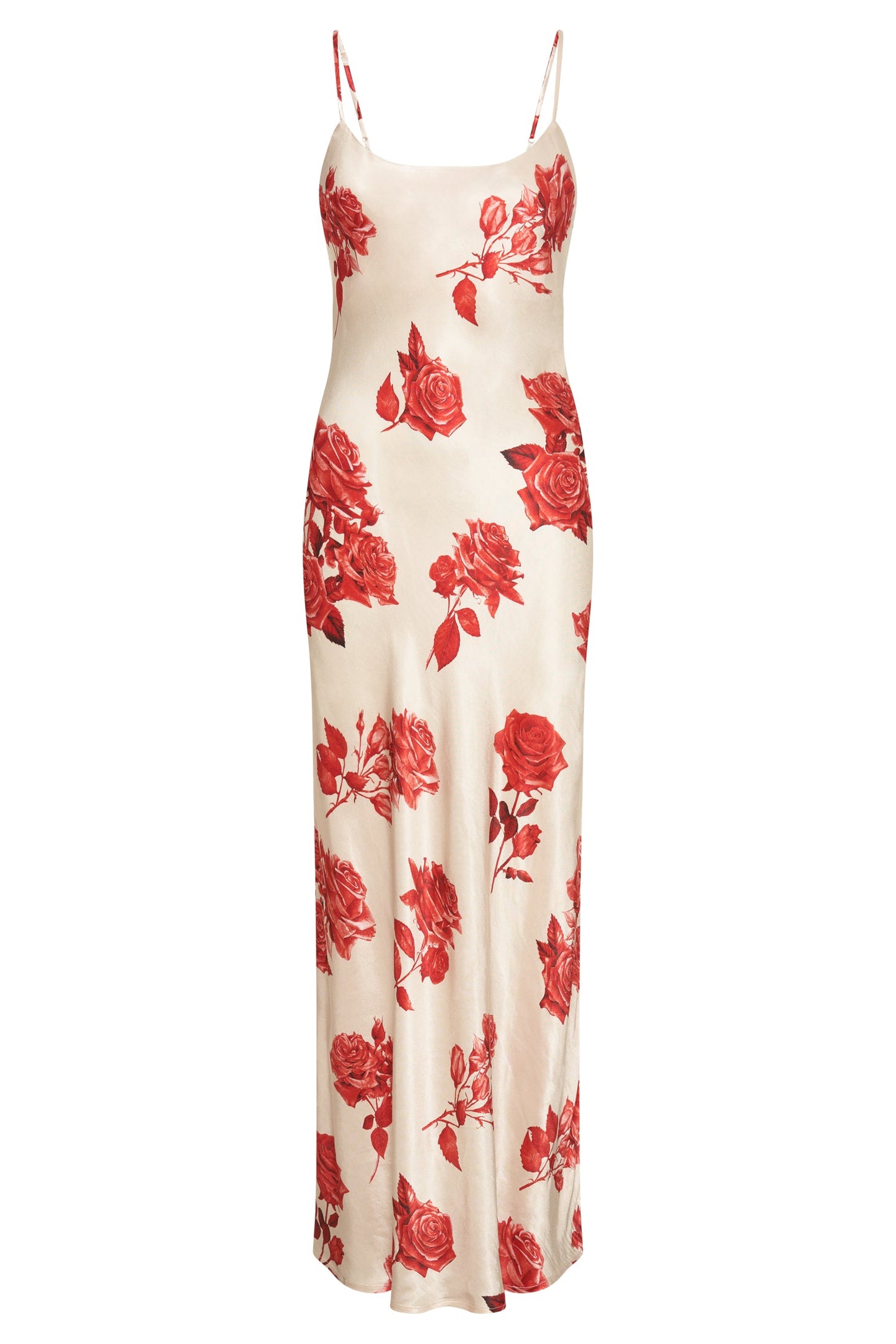 Rosalie Satin Maxi Dress - Rose Print