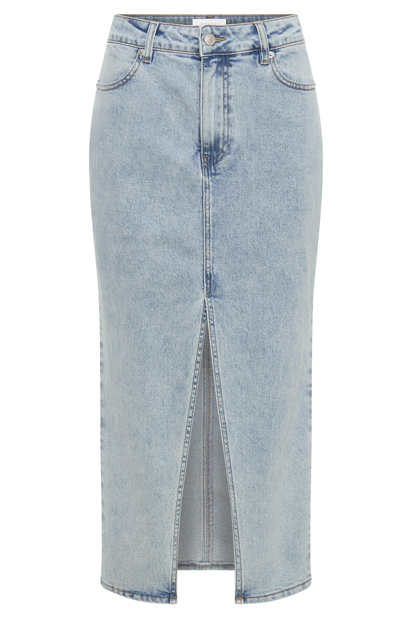 Acacia Denim Midi Skirt - Light Blue