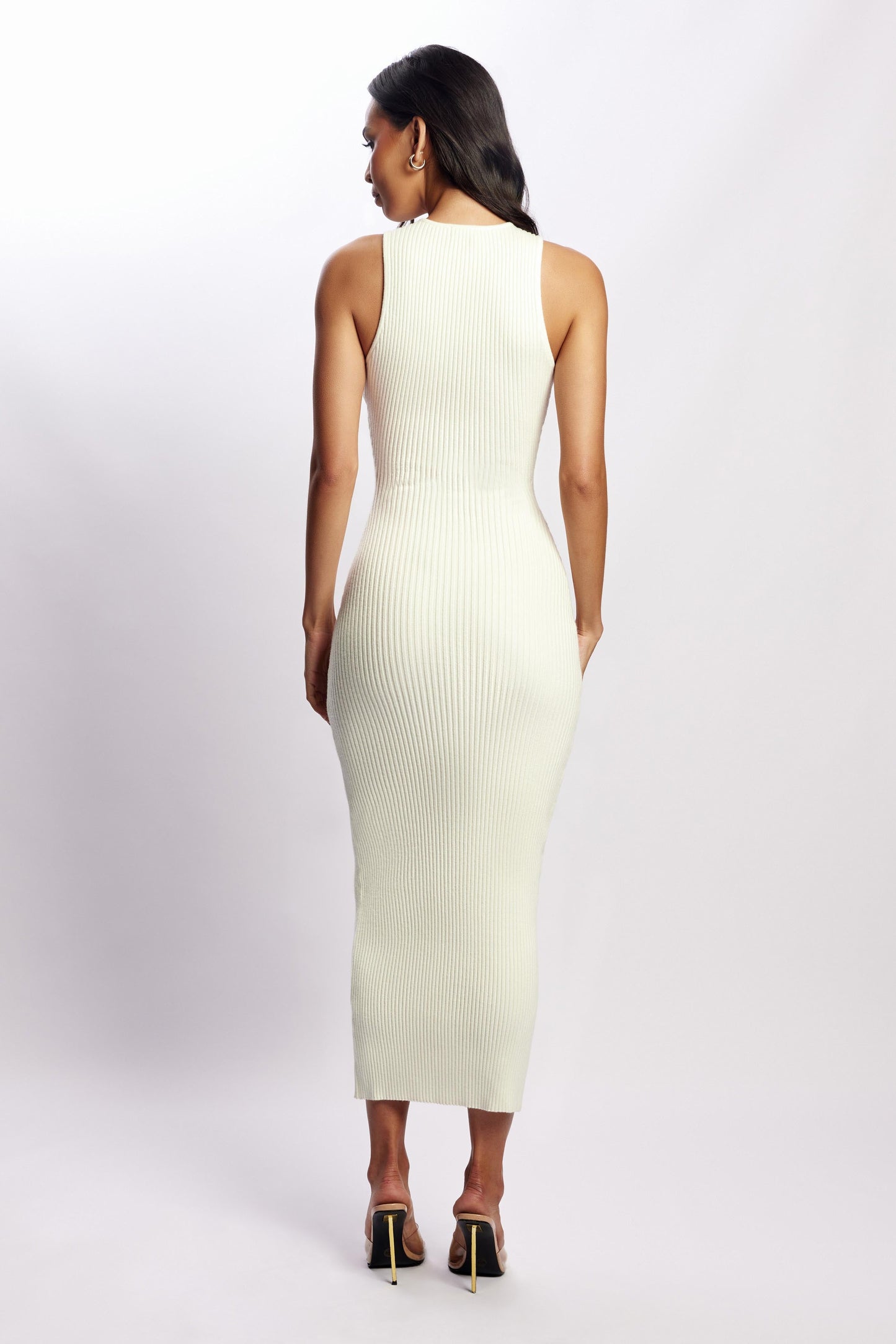 Sienna Knit Midi Dress - White