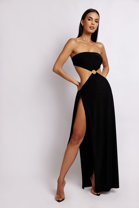 Sierra Strapless Shimmer Dress - Black Shimmer